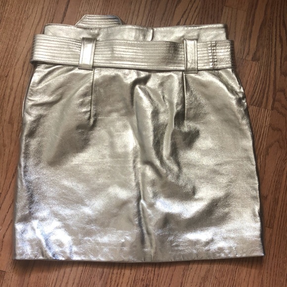 Gorgeous Ba&sh Gold Leather Pomy Doré skirt - Picture 5 of 15